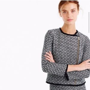 J. Crew black tweed zip up jacket blazer